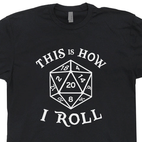 20 sided dice t shirt dungeons and dragons shirt