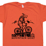 mountain goat riding mountain bike t shirt