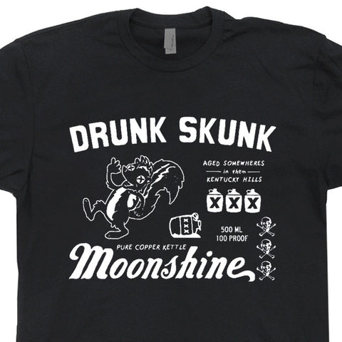 moonshine t shirts drunk skunk moonshine t shirt