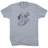 Mermaid T Shirt Cowgirl Mermaid Riding Seahorse Shirt Vintage Mermaid Graphic Shirt