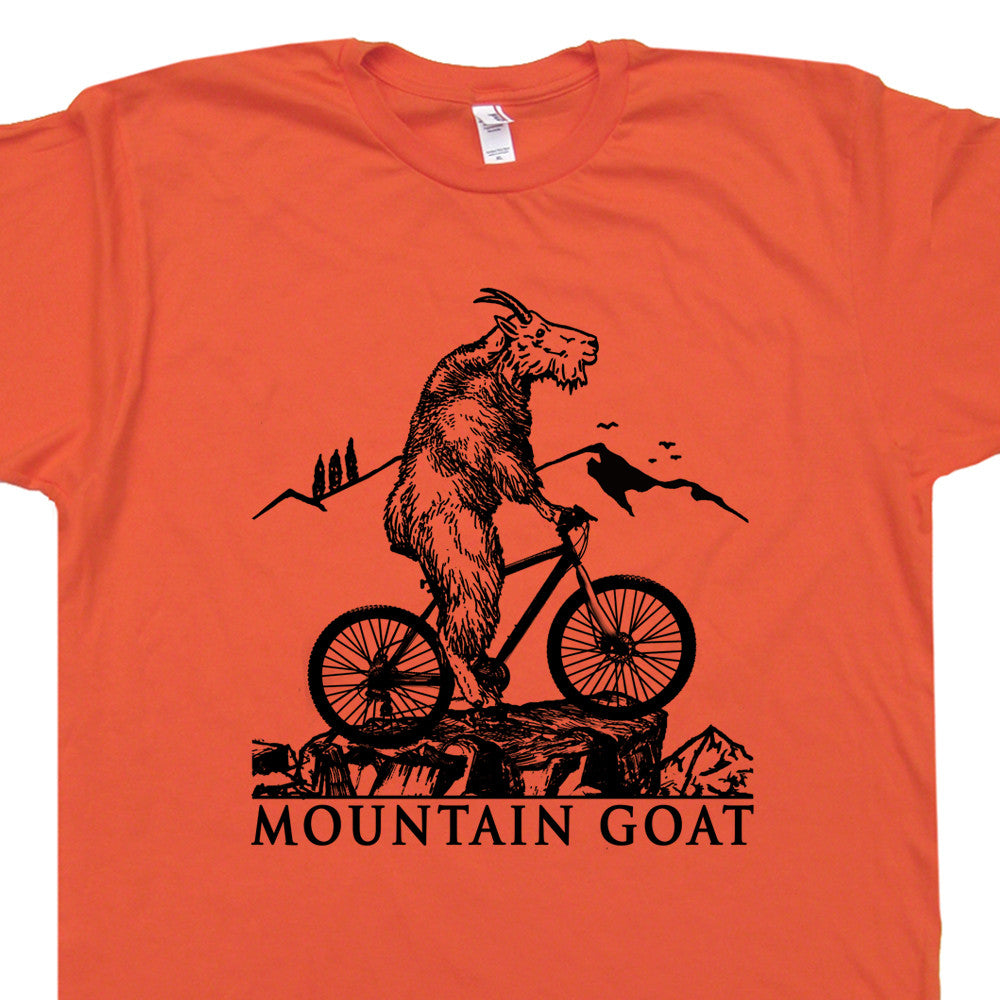 mountain goat riding mountain bike t shirt