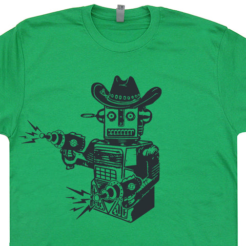 vintage robot t shirt toy robot