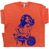 Vintage Denver Broncos T Shirt Denver Broncos Shirts Cheerleader Shirt Retro Broncos Logo