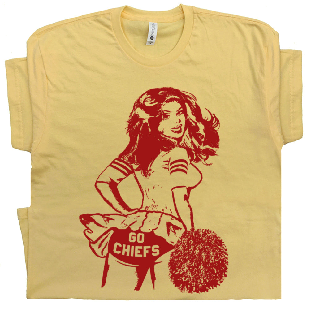Kansas City Chiefs T Shirt Vintage Cheerleader Logo Tee