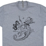 Mermaid T Shirt Cowgirl Mermaid Riding Seahorse Shirt Vintage Mermaid Graphic Shirt
