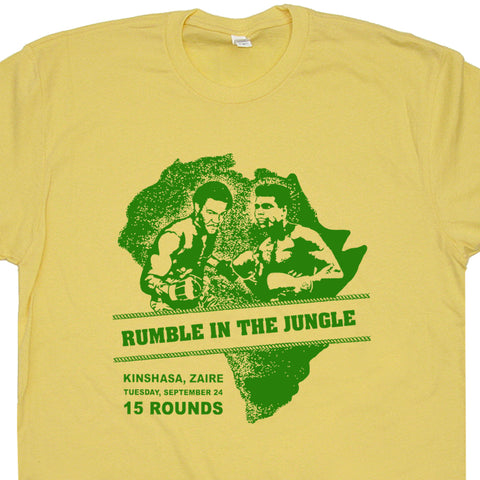 Muhammad Ali T Shirt Rumble In The Jungle Poster Vintage Boxing Tee