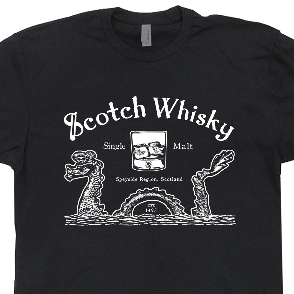 scotch whisky t shirt loch ness monster t shirt